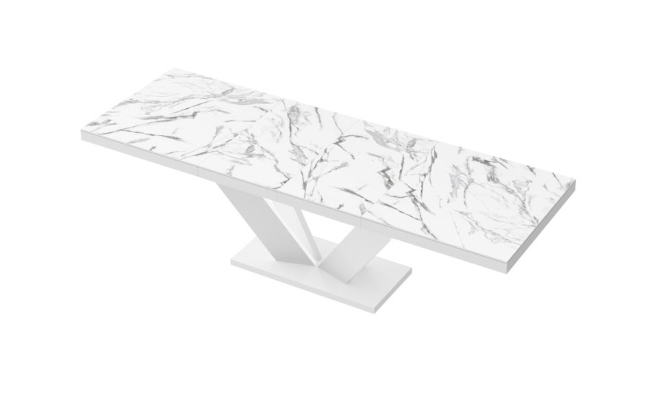 [Wyprzedaż] Stół rozkładany VIVA 2 160 marble white/biała