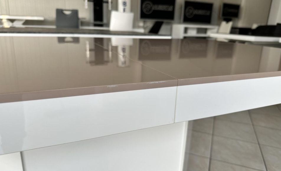 [outlet] Stół rozkładany AMIGO 160 (cappuccino połysk / biały połysk) - 3