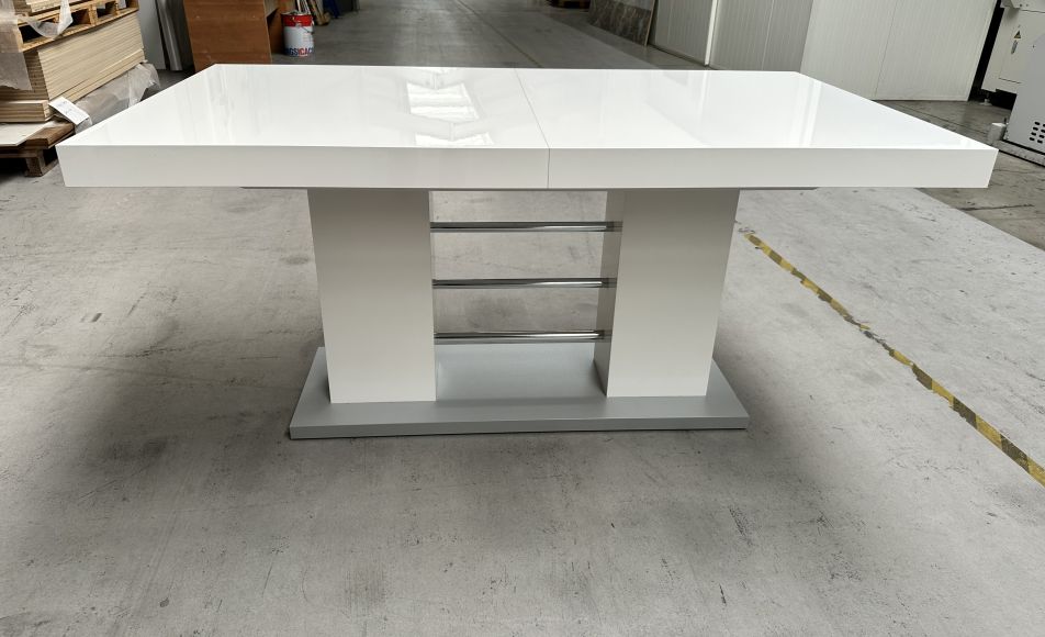 [outlet] Stół rozkładany I - 160  (biały wysoki połysk)