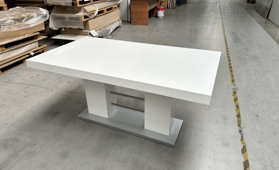 [outlet] Stół rozkładany I - 160  (biały wysoki połysk) - 3