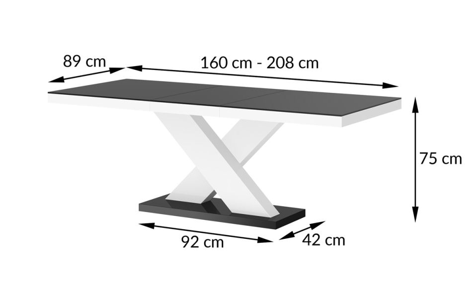 [wysyłka 24h] Stół rozkładany XENON 140 (Szaro-biały/połysk) - 2