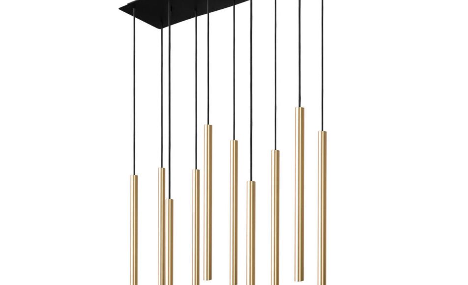 Lampa wisząca zwis rurka LASER brass X czarny/mosiądz szer. 78cm