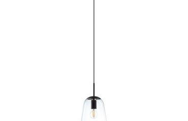Lampa wisząca PEAR BLACK M wys. klosza 51,5cm E27 | czarny/transparentny