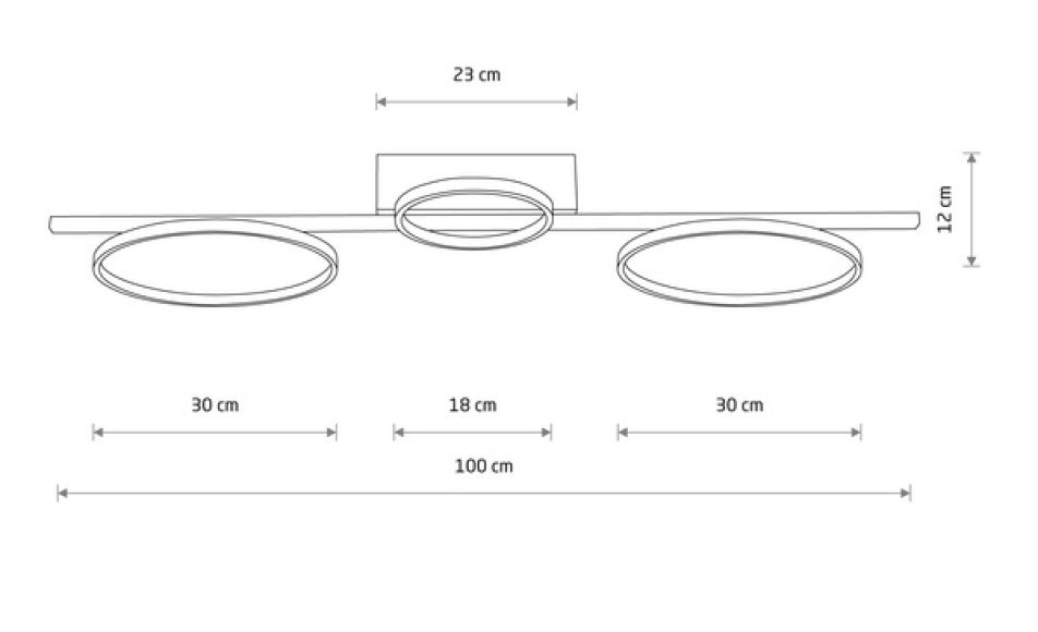 Kinket/lampa sufitowa CIRCOLO LED dł. 100cm 33W barwa ciepła 3000K | czarny - 4