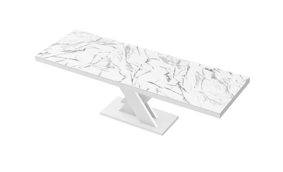 [Wyprzedaż] Stół rozkładany XENON LUX 160 (marble white/połysk)