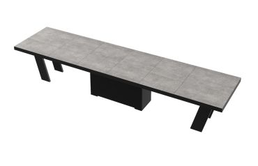 Stół rozkładany GRANDE 160 - Grey stone (Beton /Czarny)