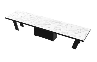 Stół rozkładany GRANDE 160 - Marble white (Marmur / Czarny)