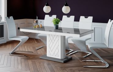 Stół rozkładany RIVIA 120 - Szary / Biały