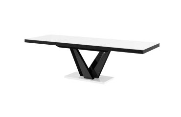 Stół rozkładany VEGAS 160 - Biały / Czarny