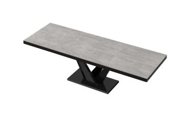 Stół rozkładany VEGAS 160 - Grey stone (Beton /Czarny)