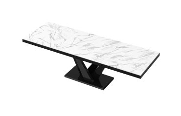 Stół rozkładany VEGAS 160 - Marble white (Marmur / Czarny)