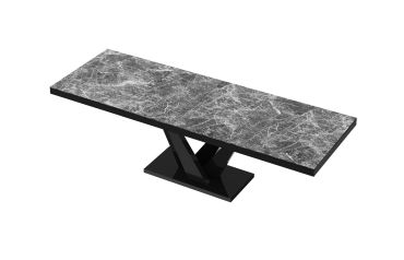 Stół rozkładany VEGAS 160 - Venatino dark (Marmur / Czarny)