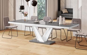 Stół rozkładany VEGAS 160 - Szary / Biały