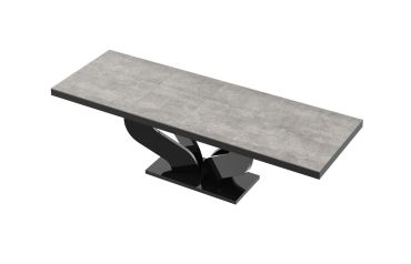 Stół rozkładany VIVA 160 - Grey stone (Beton /Czarny)
