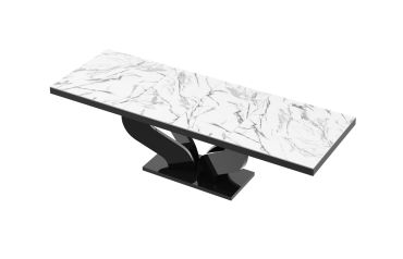 Stół rozkładany VIVA 160 - Marble white (Marmur / Czarny)