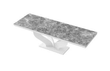 Stół rozkładany VIVA 160 - Venatino dark (Marmur / Biały)