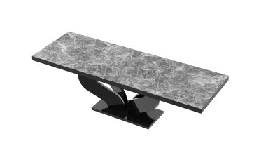 Stół rozkładany VIVA 160 - Venatino dark (Marmur / Czarny)