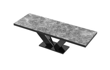 Stół rozkładany VIVA 2 160 - Venatino dark (Marmur / Czarny)