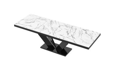 Stół rozkładany VIVA 2 160 - Marble white (Marmur / Czarny)