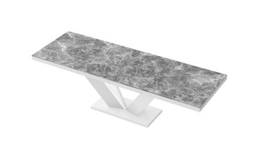 Stół rozkładany VIVA 2 160 - Venatino dark (Marmur / Biały)