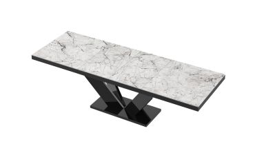 Stół rozkładany VIVA 2 160 - Venatino white (Marmur / Czarny)