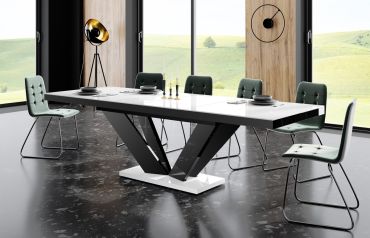 Stół rozkładany VIVA 2 160 - Biały / Czarny
