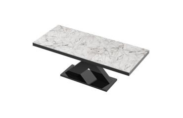 Stół rozkładany XENON 140 - Venatino white (Marmur / Czarny)